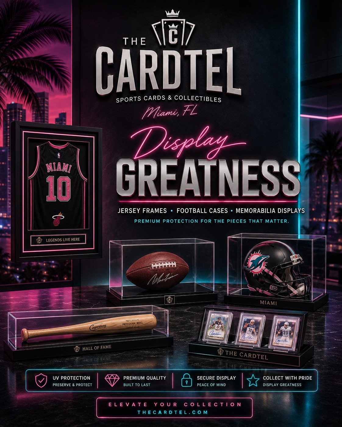 Display Greatness — jersey frames, football cases, memorabilia displays