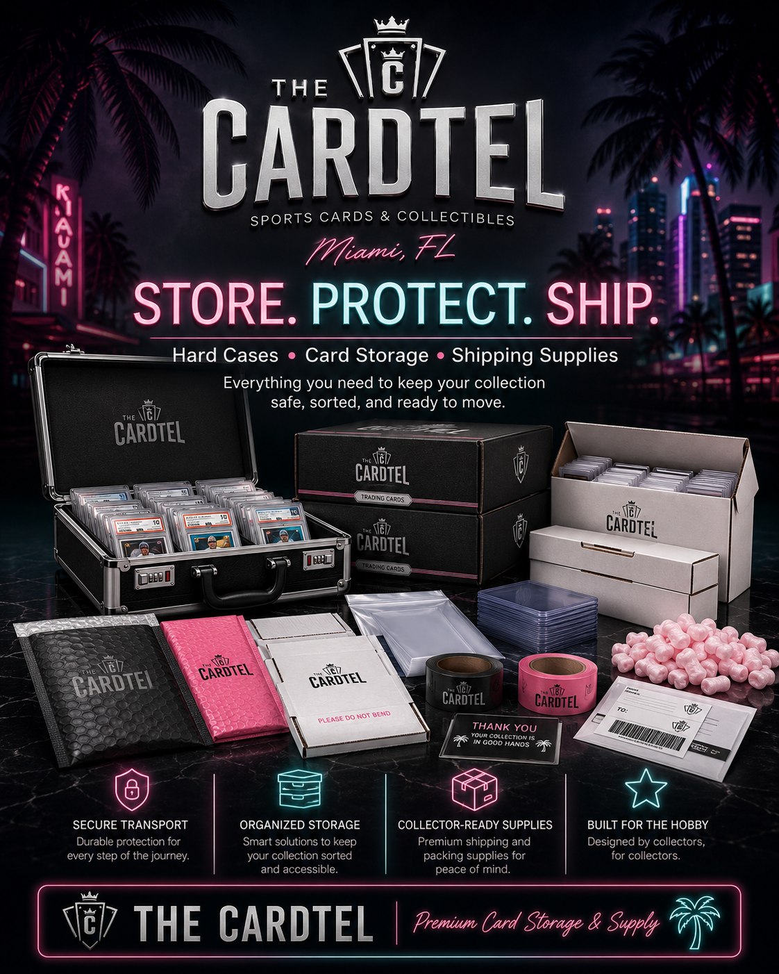 Store. Protect. Ship. — hard cases, card storage, shipping supplies